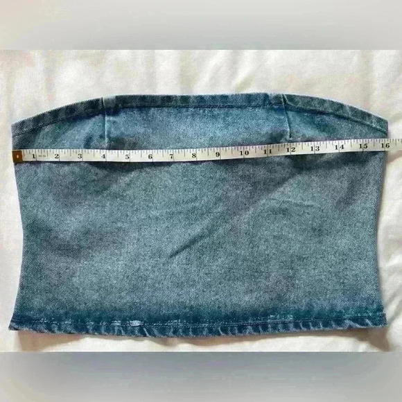 EB Denim Lace Up Corset Top Medium Wash Women's Size Medium - Picture 4 of 9